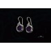 Sterling Silver Earrings Pomegranate Style with Purple Druzy Stones Made in Israel